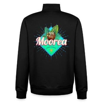 Moorea Französisch-Polynesien Insel Souvenir - Unisex Organic Zip Sweatshirt von Stanley/Stella - Schwarz - Hinten - AI Model Male 185 light (185cm)