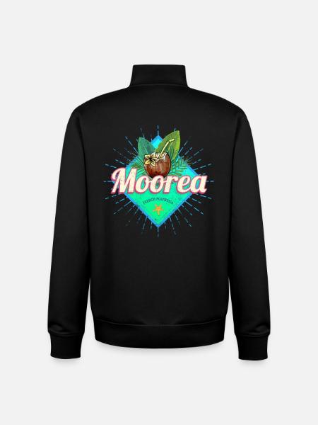 Moorea French Polynesia Island Souvenir - Unisex Organic Zip Sweatshirt by Stanley/Stella - black
