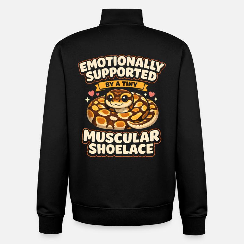Lacets musclés | Humour du Python Roi - Sweat zippé unisexe en coton bio Stanley/Stella - noir