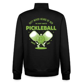 Pickleball Funny Player Pickleball Out Never Heard - Unisex Organic Zip Sweatshirt by Stanley/Stella - black - Back - AI Model Male 185 light (185cm)