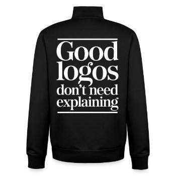 Logo Designer Good Logos Don't Need Graphic Artist - Unisex Organic Zip Sweatshirt von Stanley/Stella - Schwarz - Hinten - AI Model Male 185 light (185cm)