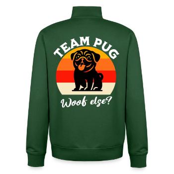 Team Pug - Unisex Organic Zip Sweatshirt by Stanley/Stella - bottle green - Back - AI Model Male 185 dark (185cm)