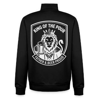 Vatertag Löwe King of the Pour Bier - Sweat zippé unisexe en coton bio Stanley/Stella - noir - Dos - AI Model Male 185 light (185cm)