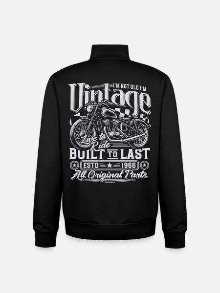 1966 Vintage Fødselsdagsgave til Vintage Motorcykel - Stanley/Stella unisex sweatshirt med lynlås i økologisk - sort