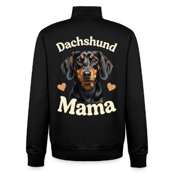 Dackel Mama Herzportrait Dachshund - Unisex Organic Zip Sweatshirt von Stanley/Stella - Schwarz - Hinten - AI Model Male 185 light (185cm)