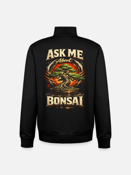 Bonsai Tree Ask Me About Bonsai - Unisex Organic Zip Sweatshirt by Stanley/Stella - black