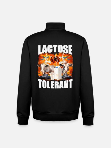 Lactose Tolerant Sarcasm Meme - Unisex Organic Zip Sweatshirt by Stanley/Stella - black