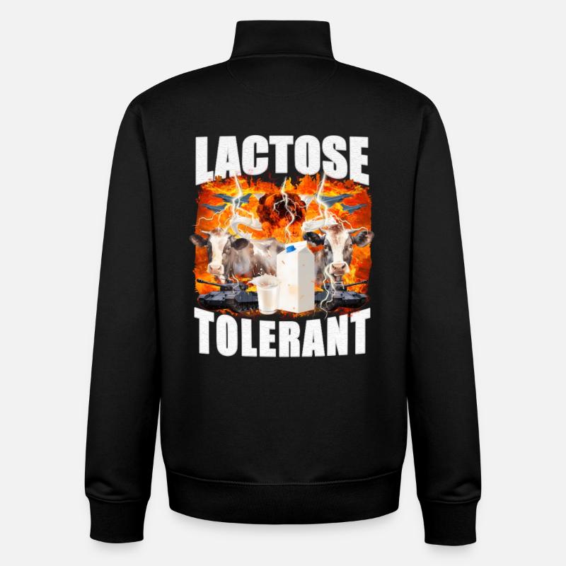 Laktosetolerantes Sarkasmus-Meme - Unisex Organic Zip Sweatshirt von Stanley/Stella - Schwarz