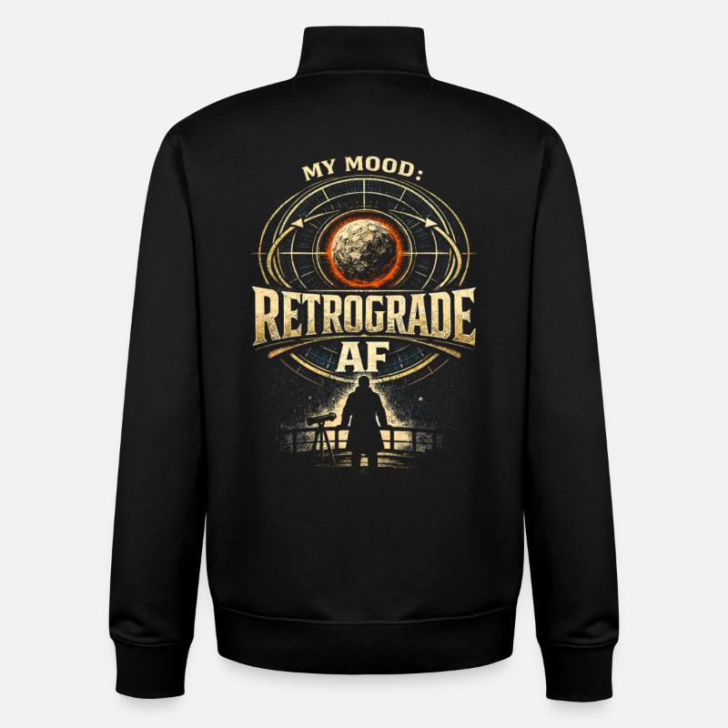 Astronome astronomique Rétrograde AF - Sweat zippé unisexe en coton bio Stanley/Stella - noir