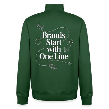 Les marques de designers de logos commencent avec le graphiste - Sweat zippé unisexe en coton bio Stanley/Stella - vert bouteille - Dos - AI Model Male 185 dark (185cm)