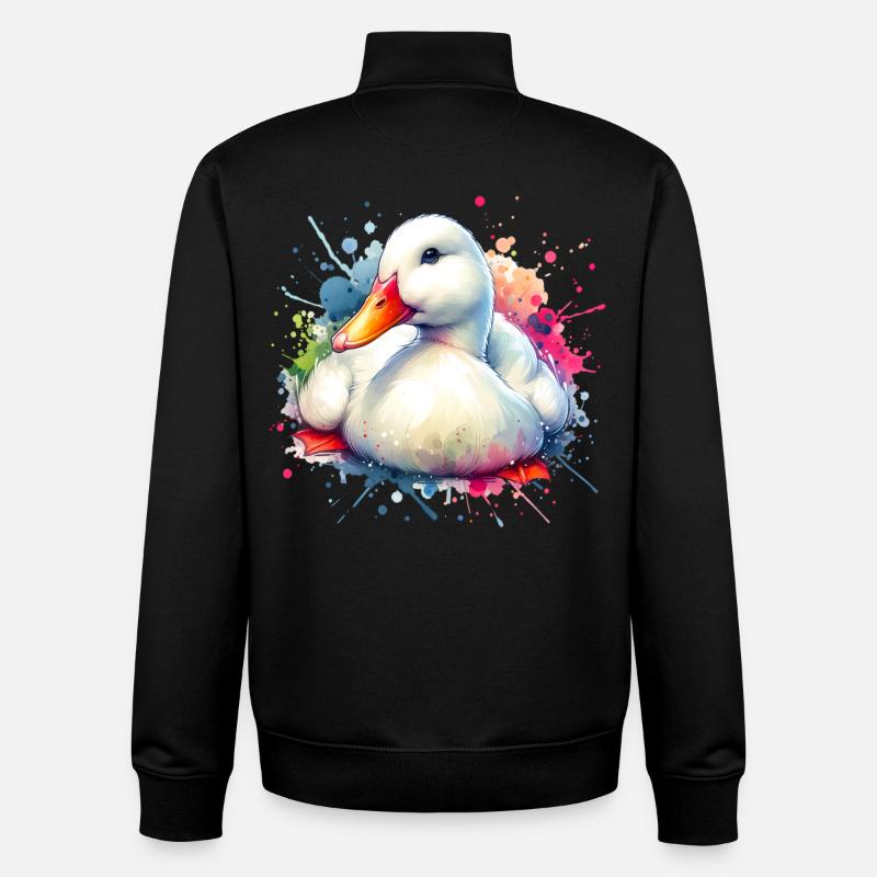 Motif du canard bêché - Sweat zippé unisexe en coton bio Stanley/Stella - noir