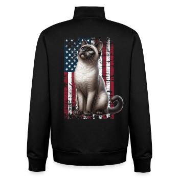 Siamese Cat US Siamkatze - Unisex Organic Zip Sweatshirt von Stanley/Stella - Schwarz - Hinten - AI Model Male 185 light (185cm)