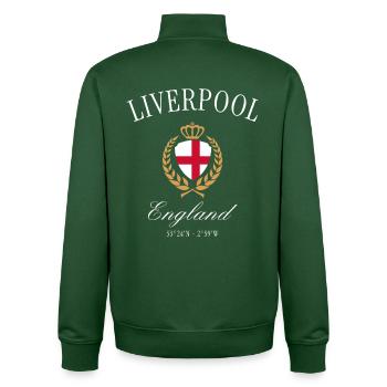 Liverpool England Wappen Krone – Reise Souvenir - Unisex Organic Zip Sweatshirt von Stanley/Stella - Flaschengrün - Hinten - AI Model Male 185 dark (185cm)