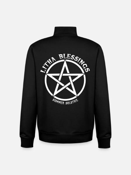 Litha Pagan Solstice d’été Midsommar - Sweat zippé unisexe en coton bio Stanley/Stella - noir
