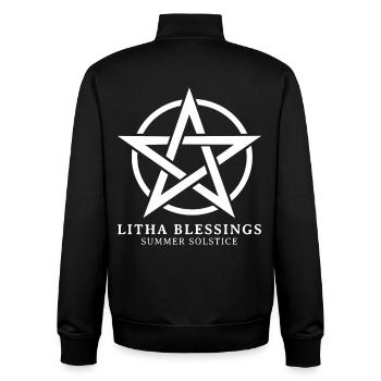 Litha Pagan Solstice d’été Midsommar - Sweat zippé unisexe en coton bio Stanley/Stella - noir - Dos - AI Model Male 185 light (185cm)