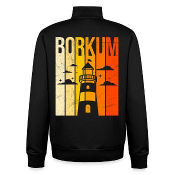 Borkumer Insel BORKUM Nordsee Urlaub Lustig - Unisex Organic Zip Sweatshirt von Stanley/Stella - Schwarz - Hinten - AI Model Male 185 light (185cm)