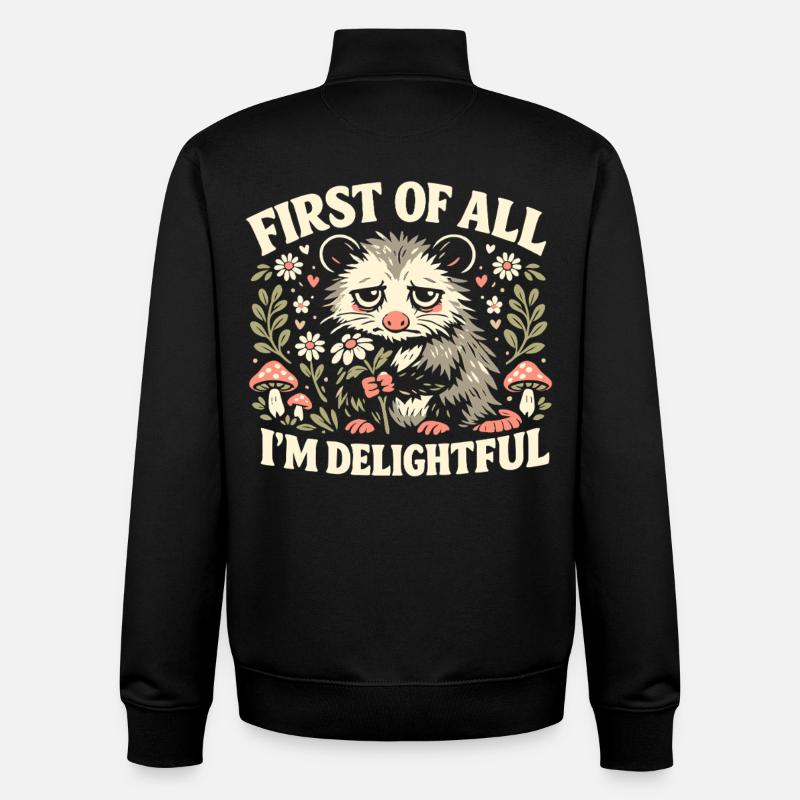 Charmantes Opossum - Unisex Organic Zip Sweatshirt von Stanley/Stella - Schwarz