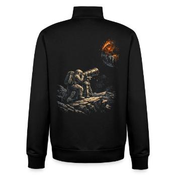 Astronome en astronomie - Sweat zippé unisexe en coton bio Stanley/Stella - noir - Dos - AI Model Male 185 light (185cm)