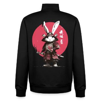Bunny Samurai in Armor - Unisex Organic Zip Sweatshirt by Stanley/Stella - black - Back - AI Model Male 185 light (185cm)