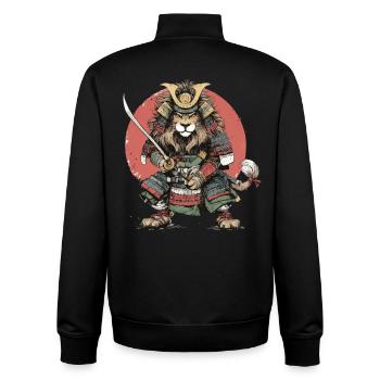 Samurai Lion in Armour - Unisex Organic Zip Sweatshirt by Stanley/Stella - black - Back - AI Model Male 185 light (185cm)