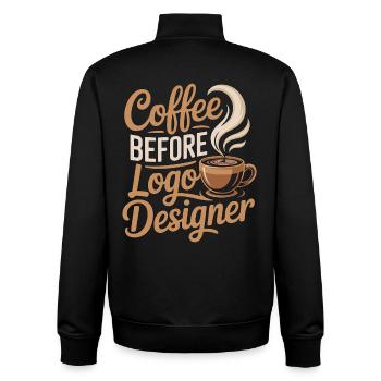 Logo Designer Coffee Graphic Artist Coffee Lover - Unisex Organic Zip Sweatshirt by Stanley/Stella - black - Back - AI Model Male 185 light (185cm)
