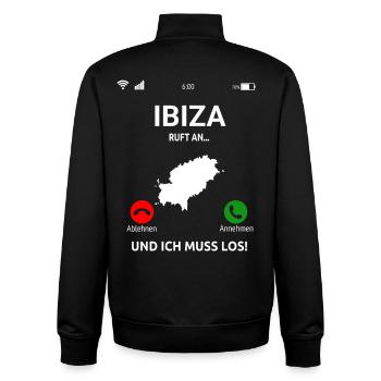 Ibiza Ruft An Urlaub Balearen Insel Idee - Unisex Organic Zip Sweatshirt von Stanley/Stella - Schwarz - Hinten - AI Model Male 185 light (185cm)