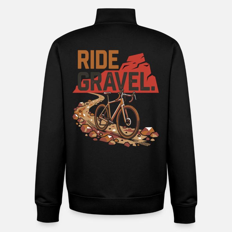 Vélo de gravier Aventure tout-terrain - Sweat zippé unisexe en coton bio Stanley/Stella - noir