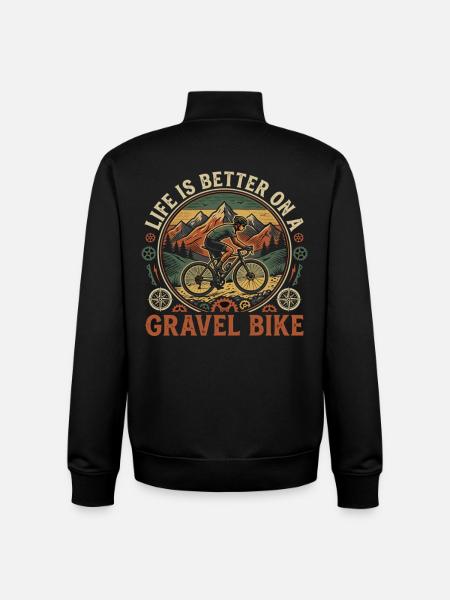 Gravel Bike Bike Adventure Mountains - Stanley/Stella unisex sweatshirt med lynlås i økologisk - sort