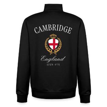 Cambridge England Wappen Krone – Reise Souvenir - Unisex Organic Zip Sweatshirt von Stanley/Stella - Schwarz - Hinten - AI Model Male 185 light (185cm)
