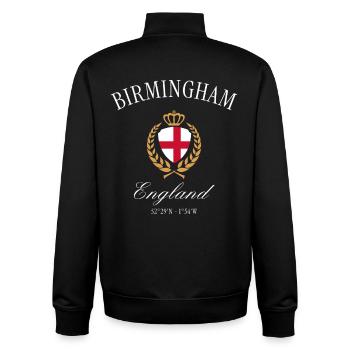 Birmingham England Wappen Krone – Reise Souvenir - Unisex Organic Zip Sweatshirt von Stanley/Stella - Schwarz - Hinten - AI Model Male 185 light (185cm)