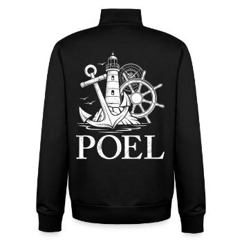 Poel Souvenier INSEL POEL OSTSEE Retro Lustiges - Unisex Organic Zip Sweatshirt von Stanley/Stella - Schwarz - Hinten - AI Model Male 185 light (185cm)