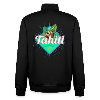 Tahiti in Französisch-Polynesien Insel Vintage - Unisex Organic Zip Sweatshirt von Stanley/Stella - Schwarz - Hinten - AI Model Male 185 light (185cm)