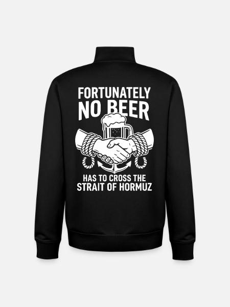 Fortunatamente niente stretta di mano dello Stretto di Hormuz - Felpa unisex con zip in cotone biologico di Stanley/Stella - nero