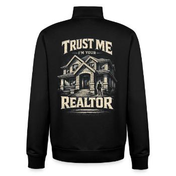 Immobilienmakler Makler Trust Me I'm Your Realtor - Unisex Organic Zip Sweatshirt von Stanley/Stella - Schwarz - Hinten - AI Model Male 185 light (185cm)