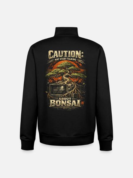 La precaución con los bonsáis puede empezar a hablar de bonsáis - Sudadera unisex con cremallera de algodón orgánico de Stanley/Stella - negro