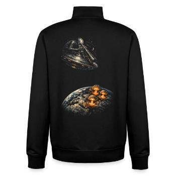 Astronome en astronomie - Sweat zippé unisexe en coton bio Stanley/Stella - noir - Dos - AI Model Male 185 light (185cm)