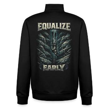 Freediving Freediving Equalize Early - Unisex Organic Zip Sweatshirt by Stanley/Stella - black - Back - AI Model Male 185 light (185cm)