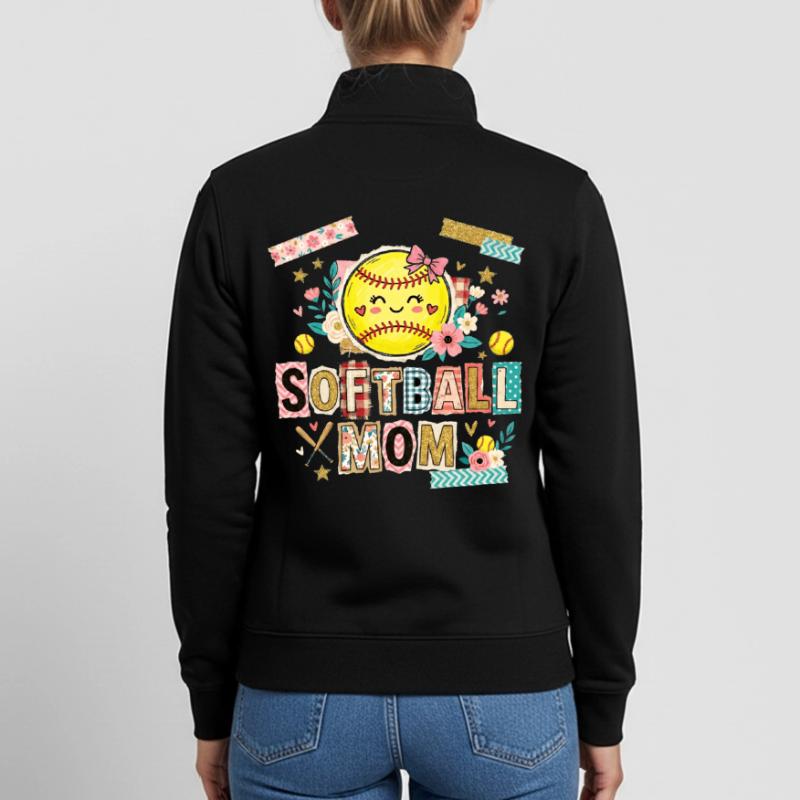 Note de rançon Maman de softball Mère Sweat zippé unisexe en coton bio Stanley/Stella