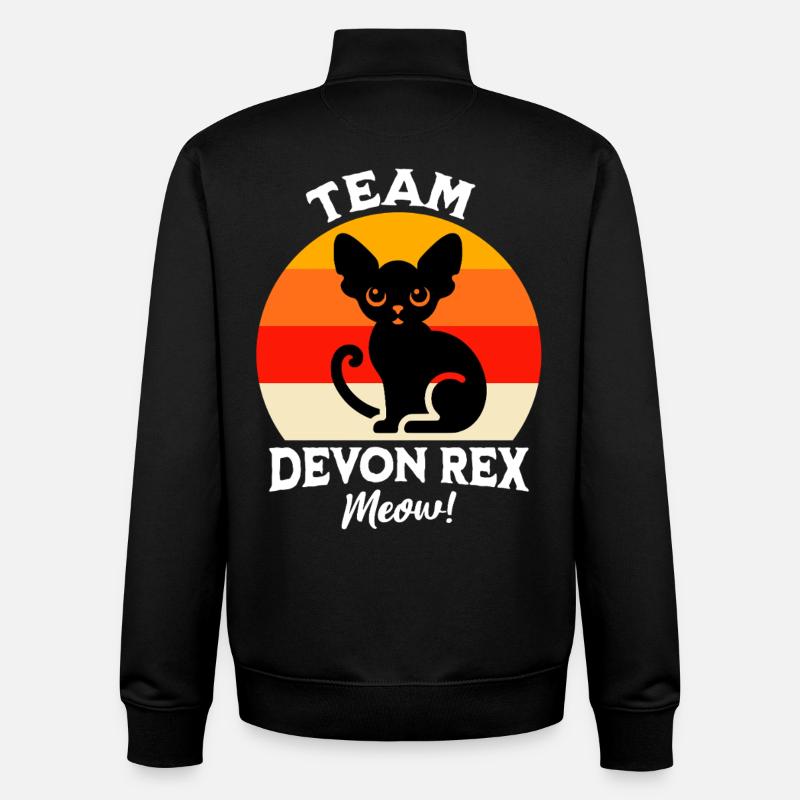 Team Devon Rex - Unisex Organic Zip Sweatshirt by Stanley/Stella - black