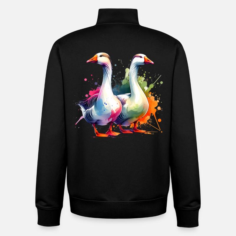 Emdengans Embden Goose - Sweat zippé unisexe en coton bio Stanley/Stella - noir