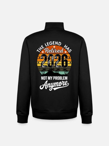 Retired 2026 Funny Retired Graphic Men Retiremet - Unisex Organic Zip Sweatshirt by Stanley/Stella - black
