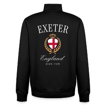 Exeter England Wappen Krone – Reise Souvenir - Unisex Organic Zip Sweatshirt von Stanley/Stella - Schwarz - Hinten - AI Model Male 185 light (185cm)