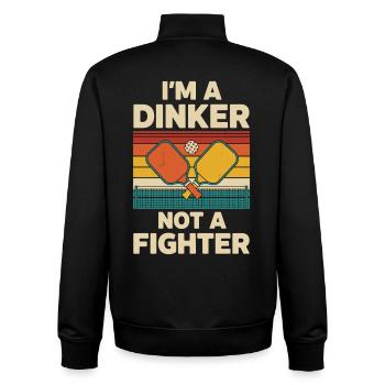 Pickleball Funny Player I'm A Dinker Not A Fighter - Unisex Organic Zip Sweatshirt by Stanley/Stella - black - Back - AI Model Male 185 light (185cm)