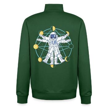 Astronautes vitruviens Phases Lunaires Art de l’anatomie spatiale - Sweat zippé unisexe en coton bio Stanley/Stella - vert bouteille - Dos - AI Model Male 185 dark (185cm)