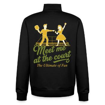 Pickleball Triff mich am Court Lustiger Spieler Liebe - Unisex Organic Zip Sweatshirt von Stanley/Stella - Schwarz - Hinten - AI Model Male 185 light (185cm)