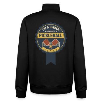 Pickleball Funny Player Im A Dinker Not A Fighter - Unisex Organic Zip Sweatshirt by Stanley/Stella - black - Back - AI Model Male 185 light (185cm)