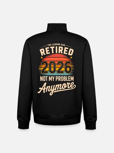 Retired 2026 Funny Retired Graphic Men Retiremet - Sweat zippé unisexe en coton bio Stanley/Stella - noir