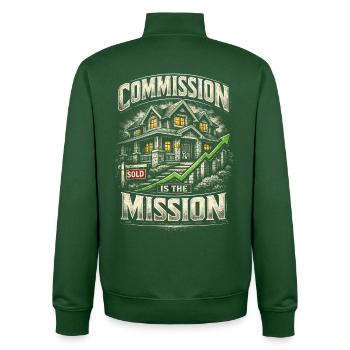 Immobilienmakler Makler Commission Is The Mission - Unisex Organic Zip Sweatshirt von Stanley/Stella - Flaschengrün - Hinten - AI Model Male 185 dark (185cm)