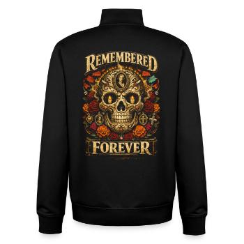 Dia De Los Muertos Remembered Forever - Unisex Organic Zip Sweatshirt by Stanley/Stella - black - Back - AI Model Male 185 light (185cm)