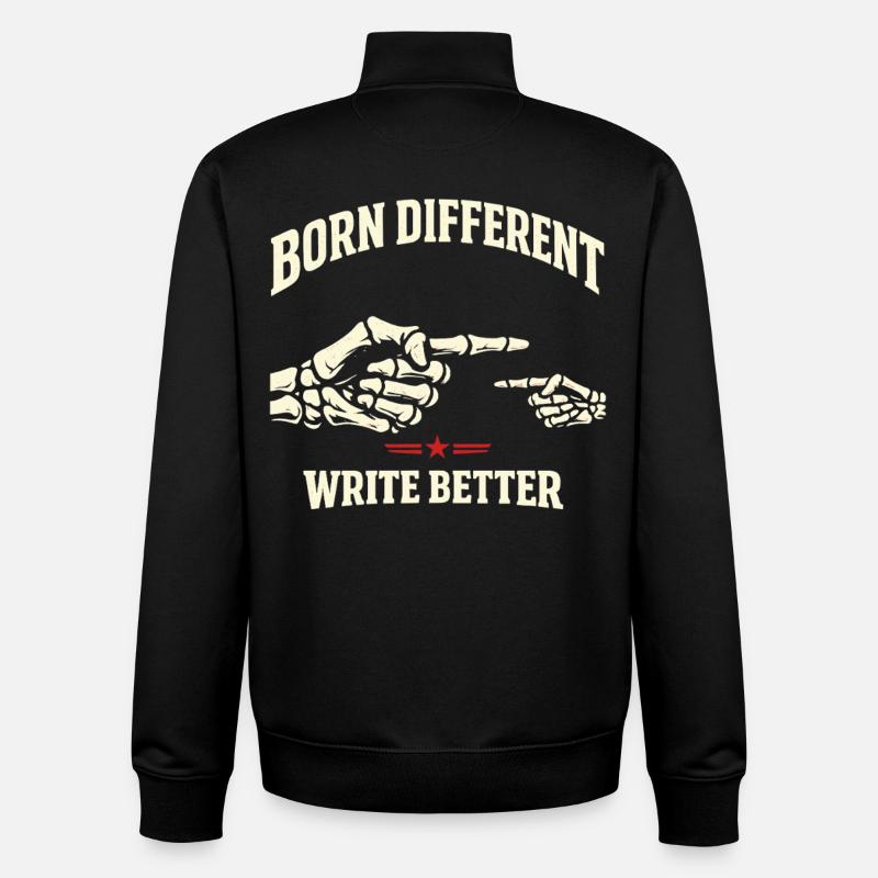 Né différent - Sweat zippé unisexe en coton bio Stanley/Stella - noir